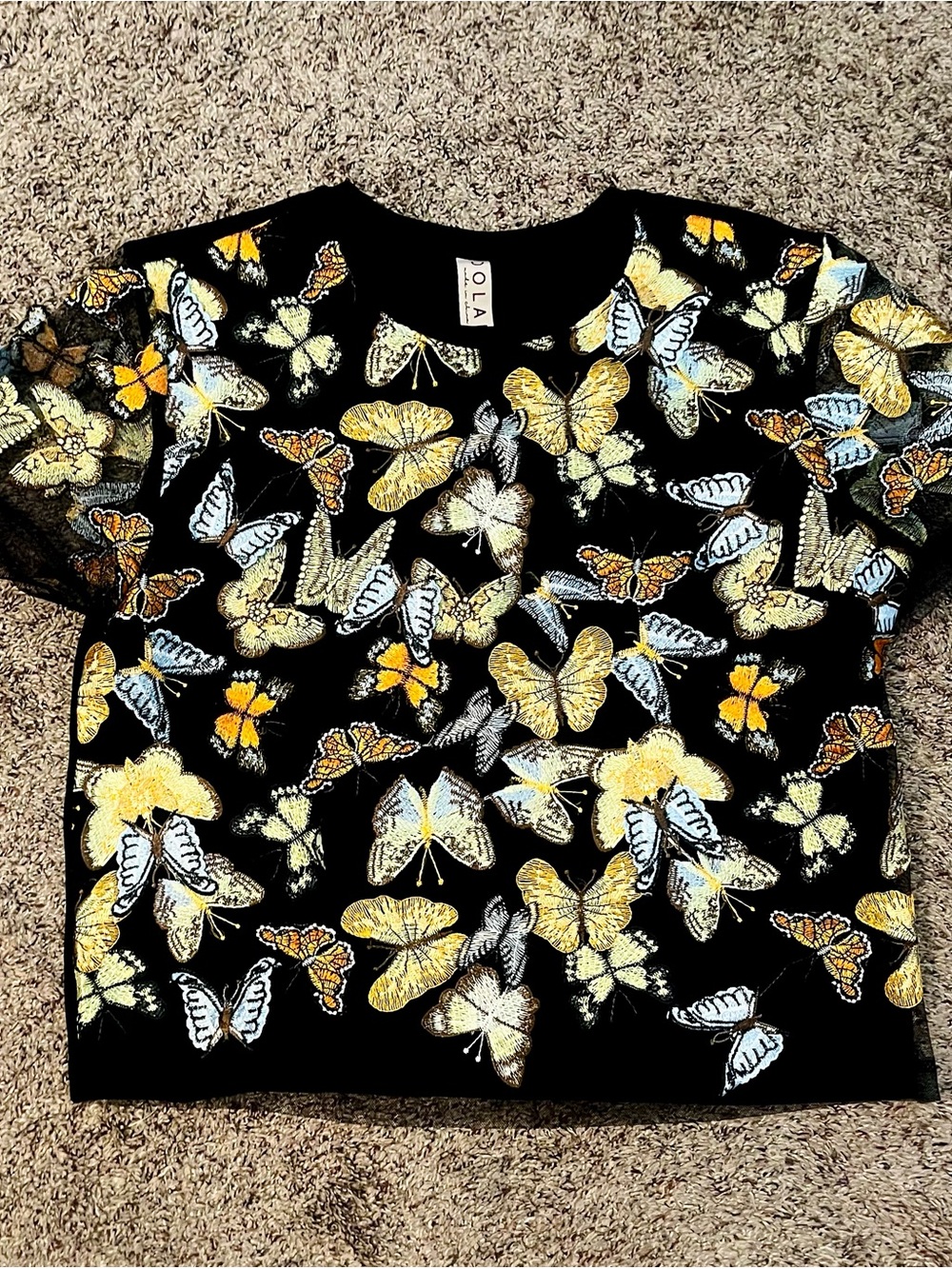 dolan Left Coast 3D Butterfly T-shirt in Black